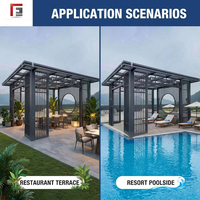 Pergola modulaire en aluminium, pavillon extérieur préfabriqué, assemblage rapide, sans soudure