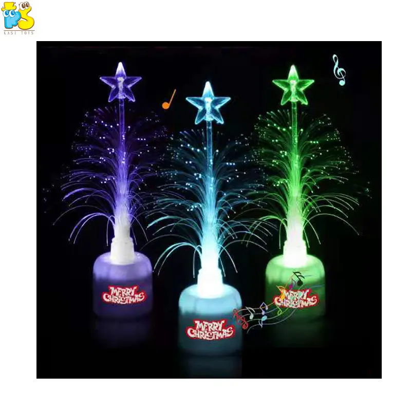 Colorful lighting music fiber tree christmas gift flash nightlight ornaments kids luminous toy