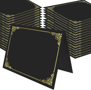 ปกประกาศนียบัตรสีดำ ปกประกาศนียบัตรเคลือบฟอยล์สีทอง ขนาด 8.5 นิ้ว <span class=keywords><strong>x</strong></span> 11 นิ้ว สำหรับเอกสารกระดาษและประกาศนียบัตร - Product Image 1