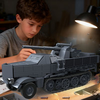 Kit de Modelo a Escala 1/35, Vehículo Blindado Sd.Kfz.9 Famo Flak 37 de 88 mm, Transportador de Vehículos Semitrack Alemán, Juego de Bloques de Construcción