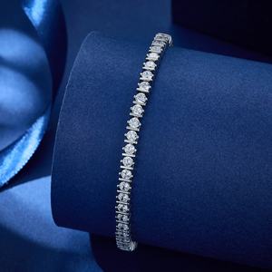 Gelang Tenis Berlapis Platinum Desain Berlian Trendi Gaya Imut dengan Zirkonia CZ Bahan Tembaga Klasik - Product Image 4