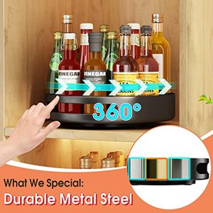 Organizador <span class=keywords><strong>Lazy</strong></span> <span class=keywords><strong>Susan</strong></span>, estantes de especias giratorios de acero y Metal para despensa de cocina, armario, Mesa - Product Image 2