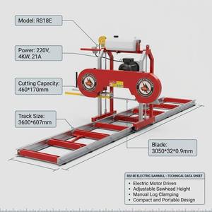 Scierie portative <span class=keywords><strong>de</strong></span> 18 pouces, scierie à <span class=keywords><strong>bois</strong></span> à essence, machinerie forestière, scierie à ruban avec treuil <span class=keywords><strong>de</strong></span> 1200 lb et lame <span class=keywords><strong>de</strong></span> 3050 mm - Product Image 4