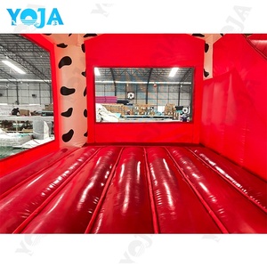 Château <span class=keywords><strong>gonflable</strong></span> commercial extérieur en PVC pour enfants, motif <span class=keywords><strong>vache</strong></span> de ferme amusant, idéal pour les fêtes - Product Image 6