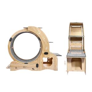 उच्च गुणवत्ता इंटरैक्टिव पालतू खिलौना मूक बिल्ली व्यायाम चल रहा व्हील कैट चढ़ाई फ्रेम फाइबरबोर्ड कैट कैट व्हील ट्रेडमिल - Product Image 5