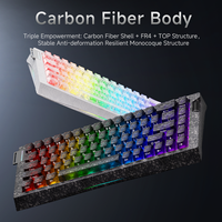 Clavier filaire à interrupteurs magnétiques Ajazz AK680 V3 68% avec coque en fibre de carbone texturée et cinq couches de rembourrage insonorisant