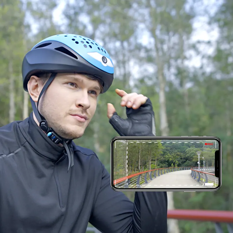 Coreano adulto 1080P telecamera Led WarningFlash di equitazione fanale posteriore elettrico ciclo di sicurezza Smart casco da bicicletta per il traffico urbano