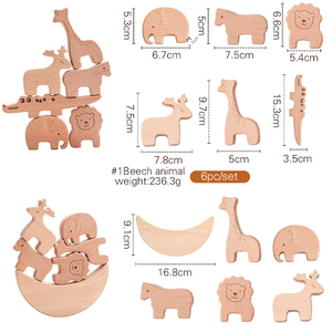 Impilamento di animali barca in legno giochi da tavolo di intelligenza per bambini equilibrio blocchi di potenza Puzzle giocattoli di apprendimento precoce impilamento blocco di legno - Product Image 6