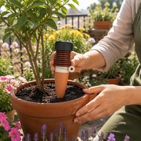Kit d'arrosage goutte à goutte pour jardin à débit réglable, avec piquet de connexion rapide, goutteur pour plantes et piquet en céramique poreuse pour arrosage automatique