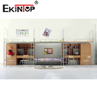 Lits superposés en fer robustes de taille double pour enfants, garçons, filles, chambre à coucher, dortoir scolaire, appartement, fabriqués avec un cadre en acier