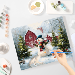 CHENISTORY Peinture par numéros <span class=keywords><strong>de</strong></span> Noël, kits <span class=keywords><strong>de</strong></span> <span class=keywords><strong>dessin</strong></span> <span class=keywords><strong>Bonhomme</strong></span> <span class=keywords><strong>de</strong></span> <span class=keywords><strong>neige</strong></span> par numéros, tableau mural moderne DIY - Product Image 1