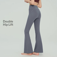 Leggings évasés taille haute pour femme en tissu effet peau de requin, coupe cloche, pour yoga, rehaussement des fesses, amincissant, polyvalent pour le fitness, la danse et la gym