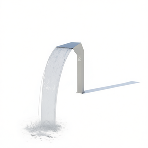 Fuente para Piscina de Acero Inoxidable, 19.7x11.8x35.4 Pulgadas, Diseño Minimalista, Duradera, Decoración Acuática para Exteriores - Product Image 1