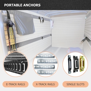 Lot de 4 anneaux toriques E-Track et 2 ancrages de fixation à corde de 2 po x 6 po, capacité de charge de 1500 lb <span class=keywords><strong>pour</strong></span> camion, remorque fermée, camionnette à plateau - Product Image 6