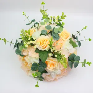 Wedding Flower Candle Holder Centerpiece Table Decor Flower Ball Artificial Roses Flowers For Wedding Party Decoration