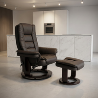 Modern 360 °   Fauteuil inclinable pivotant en cuir PU avec repose-pieds, meubles de salon réglables multi-positions