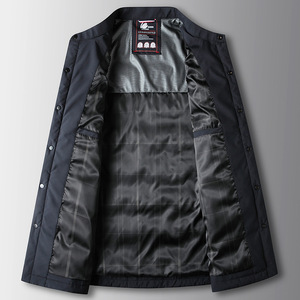 Blouson Bomber <span class=keywords><strong>Homme</strong></span> Automne Hiver Streetwear Rembourré 90% Duvet de Canard Blanc Respirant Design Color Block - Product Image 2