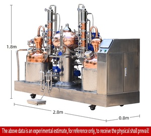 อุปกรณ์กลั่นทองแดงแบบอัตโนมัติ 50 ลิตร ควบคุมด้วยระบบ PLC พร้อมระบบทำความร้อนด้วยไฟฟ้า สำหรับบรั่นดี รัม จิน และแอลกอฮอล์ - Product Image 3