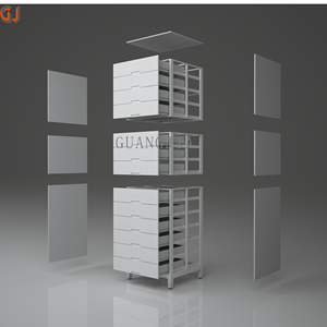 نظام رفوف بأدراج وعجلات، حامل معدني، رف عرض للصيدليات، اصنع رفوف الصيدليات الخاصة بك بنفسك - Product Image 6