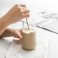 Gobelet en verre borosilicate transparent de 480 ml/550 ml pour la maison, résistant au froid et à la chaleur, pour le lait, l'eau, les jus et les boissons