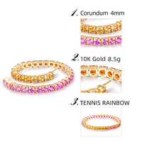 Messi — bracelet synthétique en or véritable 10k, bijoux pour femme, bijoux à la mode, couleur rose rubis, tennis, cadeau