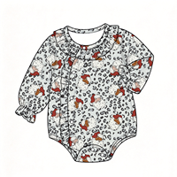 Combinaisons pour bébés filles à manches longues avec imprimé de Noël personnalisé, décontractées, respirantes, douces, barboteuses pour enfants