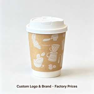 Gobelets à café jetables en papier biodégradable à double paroi, imprimés sur mesure, 16 oz, pour les fournitures d'événements, vente en gros - Product Image 1