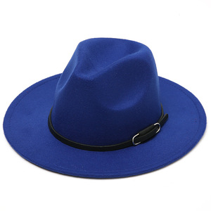 Sombrero Fedora de Fieltro <span class=keywords><strong>Rosa</strong></span> y Verde para <span class=keywords><strong>Hombre</strong></span> y Mujer, Estilo Jazz, Ala Ancha, Copa Plana, Venta al por Mayor - Product Image 3