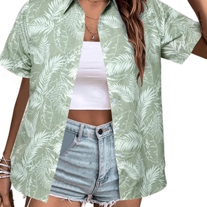 Camisa Hawaiana Vintage de Corte Holgado, Suave y Fresca para Verano, con Estampado Floral Tropical, Cuello en V, Manga Corta y Botones en la Parte Delantera - Product Image 5