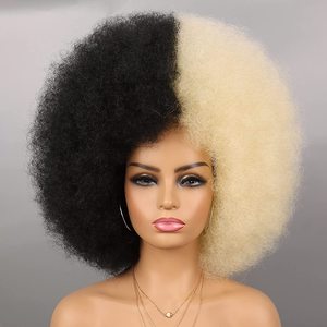 Pelucas Afro para Mujer, Rizadas y Voluminosas, con Pequeños Rizos, Múltiples Colores, para Cualquier Forma de Rostro, Aumentan el Volumen del Cabello, Peluca Larga y Rizada - Product Image 4