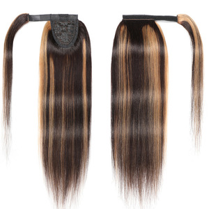 Extensions de <span class=keywords><strong>cheveux</strong></span> humains longs et raides FYD en gros, queue de cheval à clipser pour femmes, postiches queue de cheval - Product Image 2