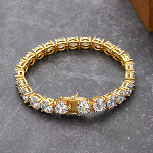 8Mm Single-row <b>Bracelet</b>, <b>Copper</b> Micro-inlaid Zircon Hip-hop <b>Bracelet</b>. Tanjing Fashion Lijing Necklace - Product Image 2