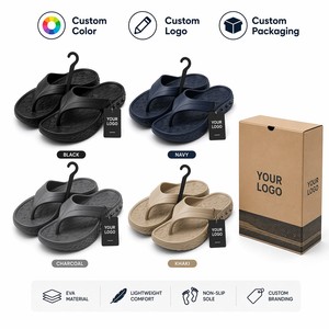 <span class=keywords><strong>Chanclas</strong></span> de Verano para Hombre, Duraderas, Negras, Antideslizantes, con Textura de Hoja, Logotipo Personalizado, EVA - Product Image 4