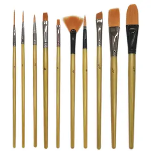 Professional Nylon Acrylic Artist Brush 10pcs Miniature Detail Fine Art Paint Brushes Set Kolinsky Sable Painting Brushes