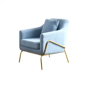 Canapé en velours simple pied doré luxe pas cher nordique moderne relaxant fauteuil à oreilles canapé pour le salon