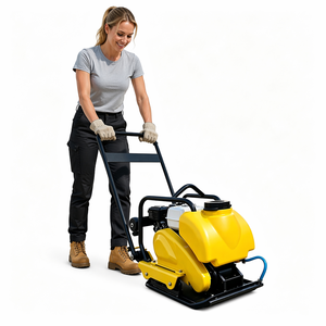 Forward Travel Vibratory Plate Compactor <b>Walk</b> Behind Soil Compaction <b>Machine</b> Gas Powered Construction Equipment - Product Image 1