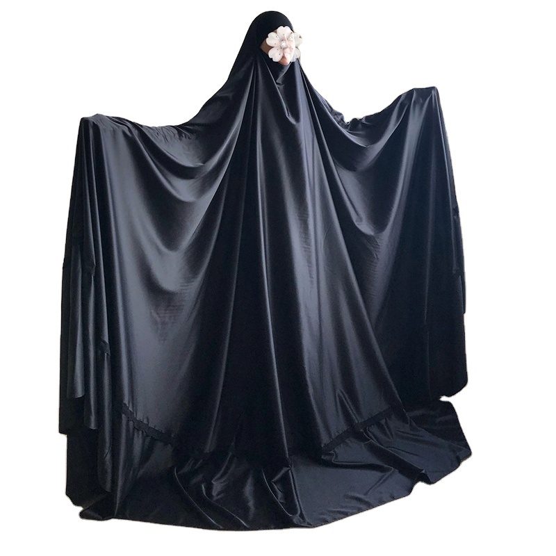 Sciarpa Nera Extra Lunga Per Donne &ndash; Hijab Burqa Khimar In Cotone &ndash; Preghiera Muslim