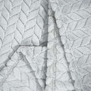3D Jacquard Wheatear Design Grey Flannel Fleece Blanket <b>for</b> Home Lightweight Fuzzy Soft Cozy Warm Customized <b>Throw</b> Blanket - Product Image 5