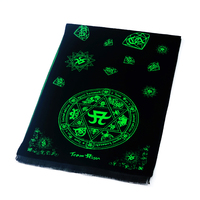 Écharpe jacquard tendance et chaude pour l'hiver, avec un motif d'arrangement magique noir et vert, exclusivement personnalisée.
