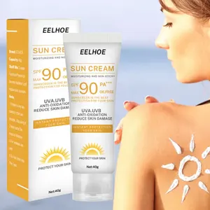 NUEVO Invisible No graso Ligero Spf 90 Bloqueador solar Crema facial Hidratante Blanqueamiento Orgánico Anti-Uv Protector solar Loción corporal