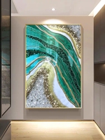 Peintures abstraites modernes de décoration d'intérieur pour salon avec lumière incrustée de diamant peinture porche murale en porcelaine de cristal