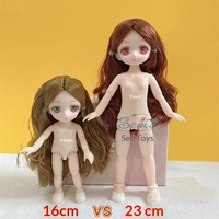 Muñeca de Plástico de 16 cm con Rostro de Manga Bidimensional de 8 Puntos y Cuerpo Desnudo de 23 cm con 7 Puntos, Ojos 3D Realistas, para Vestir, Linda Muñeca Pequeña