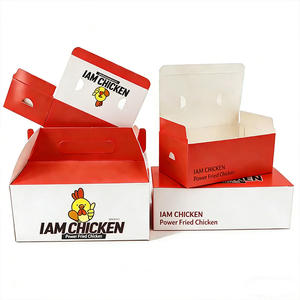 Scatola di Carta Personalizzata per Alimenti, Confezione Pieghevole in Cartone per Patatine Fritte, Pollo, Hamburger da Asporto con Logo Stampato - Product Image 5