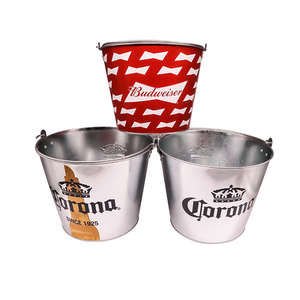 Seau à glace en métal galvanisé rond carré ovale 3L 5L 6L 8L 10L 15L 20L 30L avec logo personnalisé, impression par transfert thermique sur soie - Product Image 5