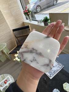 ที่รองแก้วหินอ่อนธรรมชาติสีเขียวเทาหินขาวมีสไตล์อุปกรณ์ตกแต่งบ้าน - Product Image 4