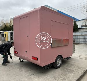 Pink Food Truck Ice Cream <b>Cart</b> Mobile Food Truck Hot Dog <b>Cart</b> Coffee Kiosk Mobile Food Truck with Full <b>Kitchen</b> Catering Trailer - Product Image 3