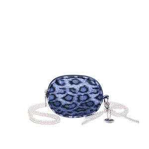 Exquisite coin <b>purse</b>, oval design, <b>pink</b> leopard print and pearl embellishment - Product Image 4