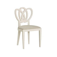 Chaise de salle à manger en bois massif sculpté avec dossier creux, siège rembourré en tissu de luxe, pour restaurant et maison