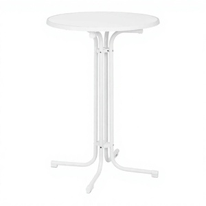 Table de bistrot pliable en acier inoxydable pour extérieur, plusieurs tailles, table ronde détachable pour balcon, jardin, style contemporain - Product Image 2