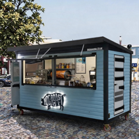 Cuisine mobile extérieure contemporaine et moderne, bar robuste et durable, panneau sandwich en acier respirant, garantie 1 an, café-conteneur